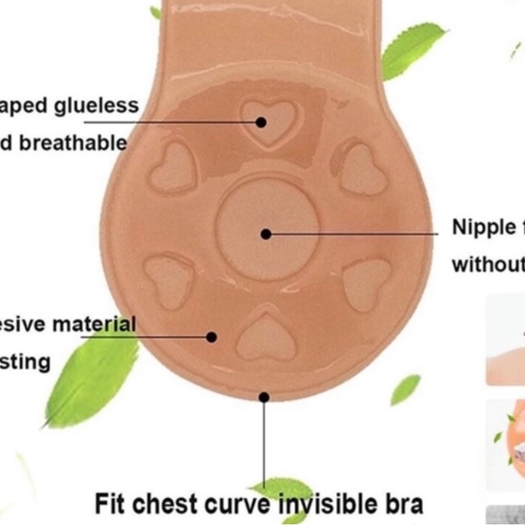 Nude Bra Cups Seamless Strapless Backlace Nude Reusable Self Adhesive Bra Cups - Picture 4 of 4